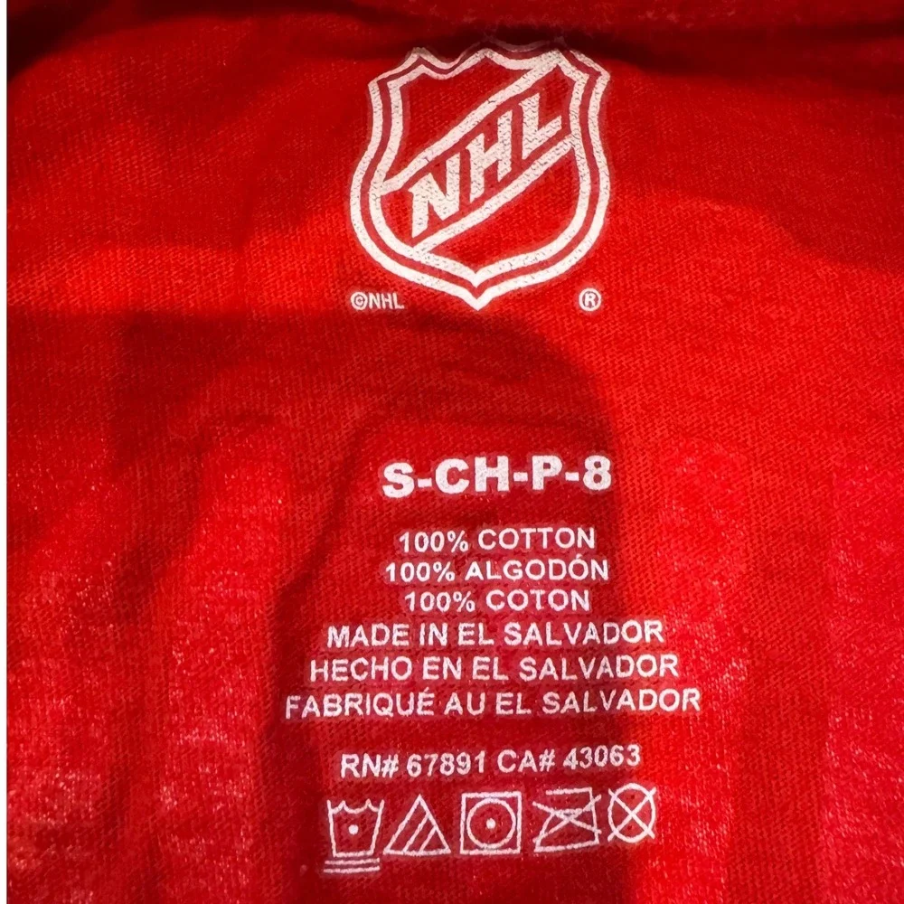 NHL Kids Les Canadiens Caufield Cotton Short Sleeve Tee Size S Red Blue Hockey